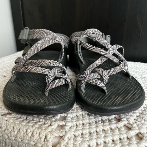 Chaco ZX2 Vibram Stripes Strappy Sandal Gray & Black Women’s Size 10 - Picture 4 of 6